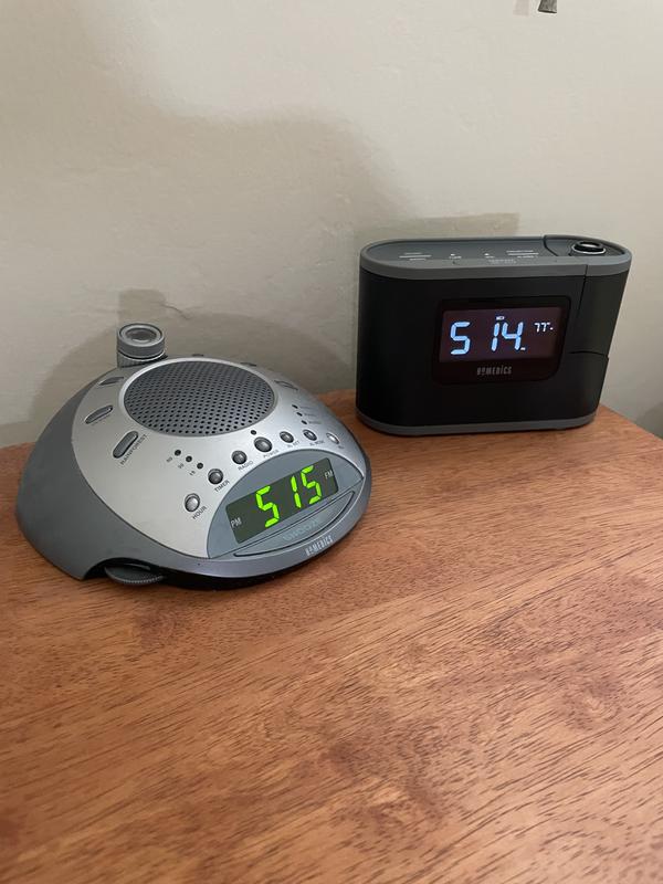 HoMedics SoundSpa Recharged Digital Projection Alarm Clock Radio