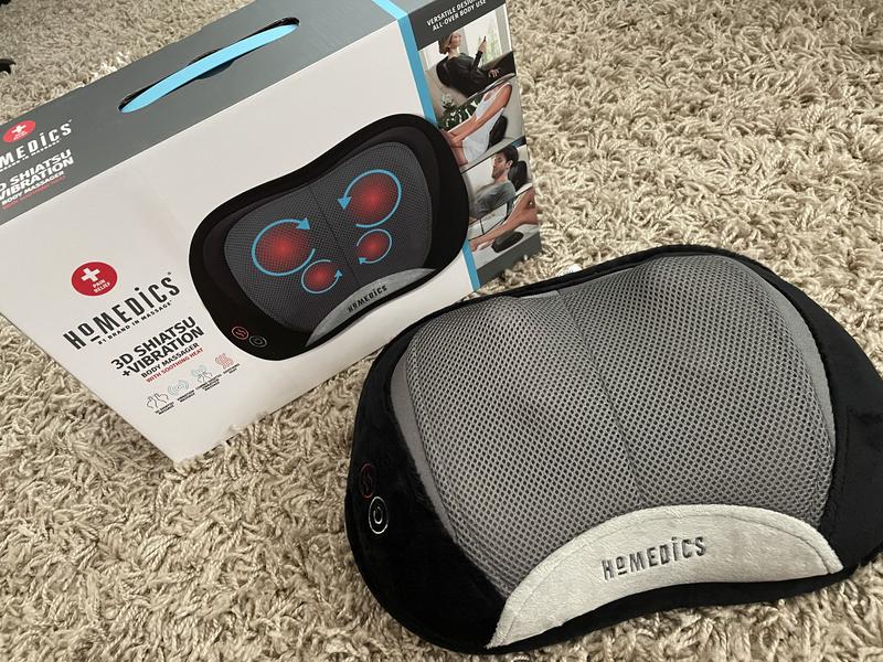 HoMedics 3D Shiatsu Full-Body Massager with Therapeutic Vibration, Soothing  Heat with Deep-Kneading Massage Helps Release Tension in Neck, Back,  Shoulders, Lightweight for Home, Office, Travel Black