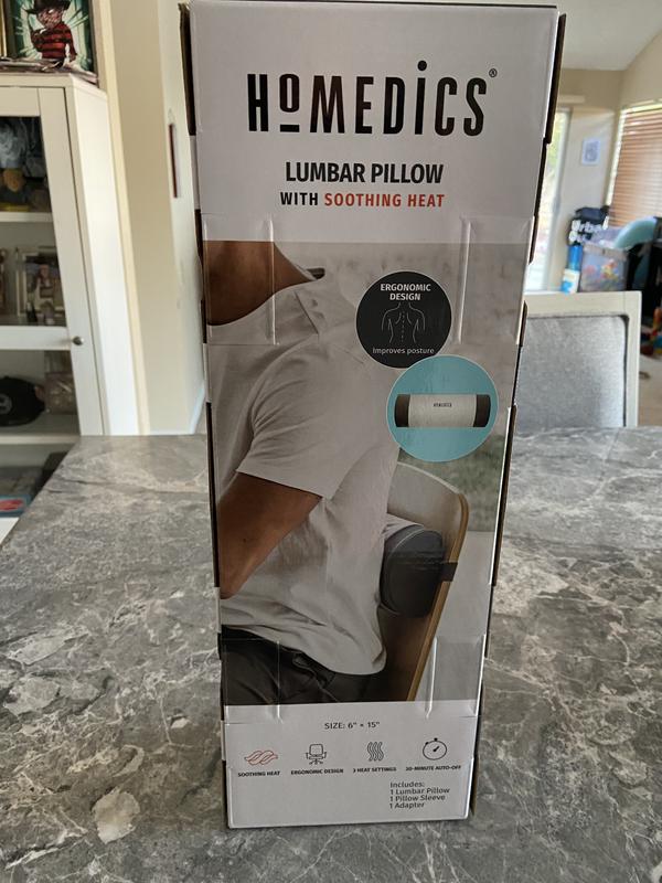 HoMedics Supportive Lumbar Pillow with Soothing Heat 