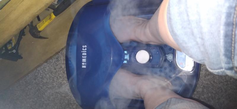 My new foot bath look at the steam