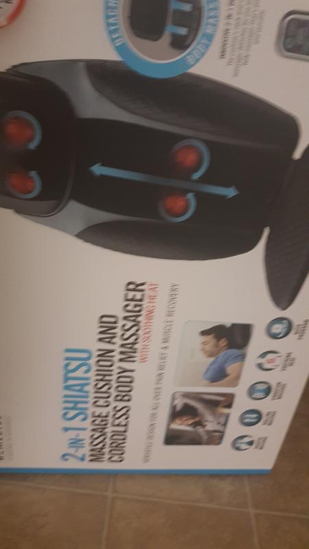 2-in-1 Shiatsu Massage Cushion and Cordless Body Massager