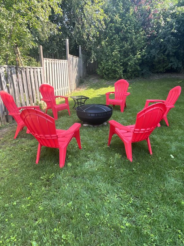 ADAMS Cherry Red Stacking Ergonomic Adirondack Chair with Cup