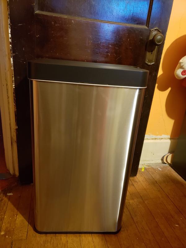 Home Zone Living 68-Liter Silver Steel Touchless Kitchen Trash Can