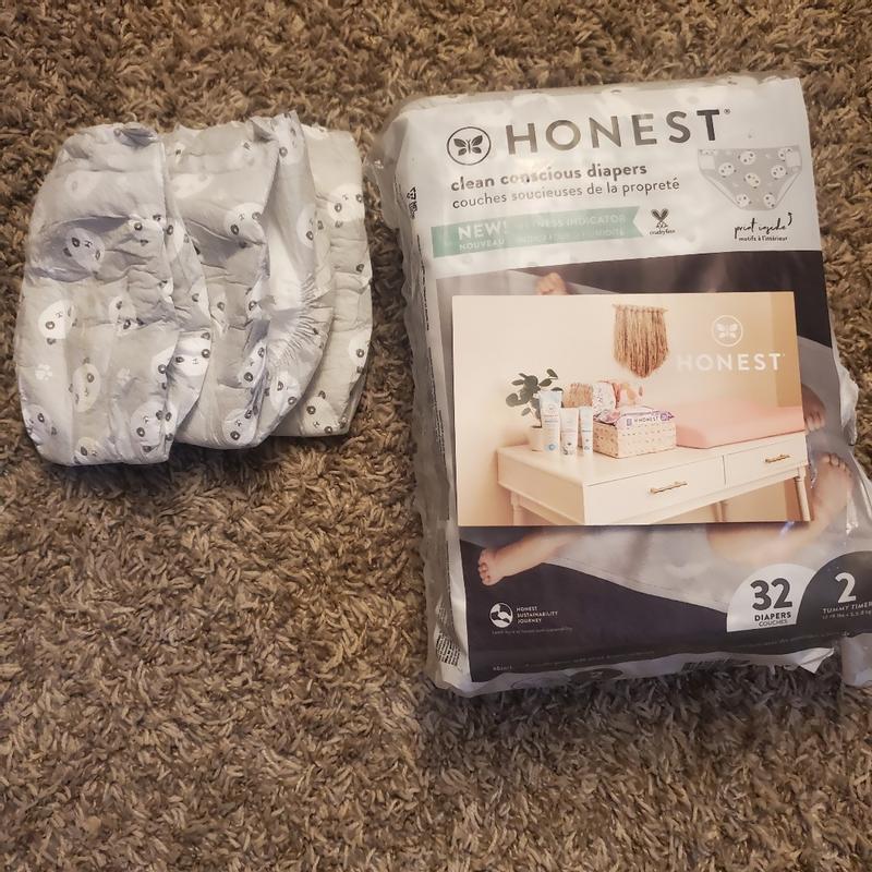 The Honest Company Club Box Diapers - Teal Tribal + Multi Color Giraffes,  Size 1, 80 Count