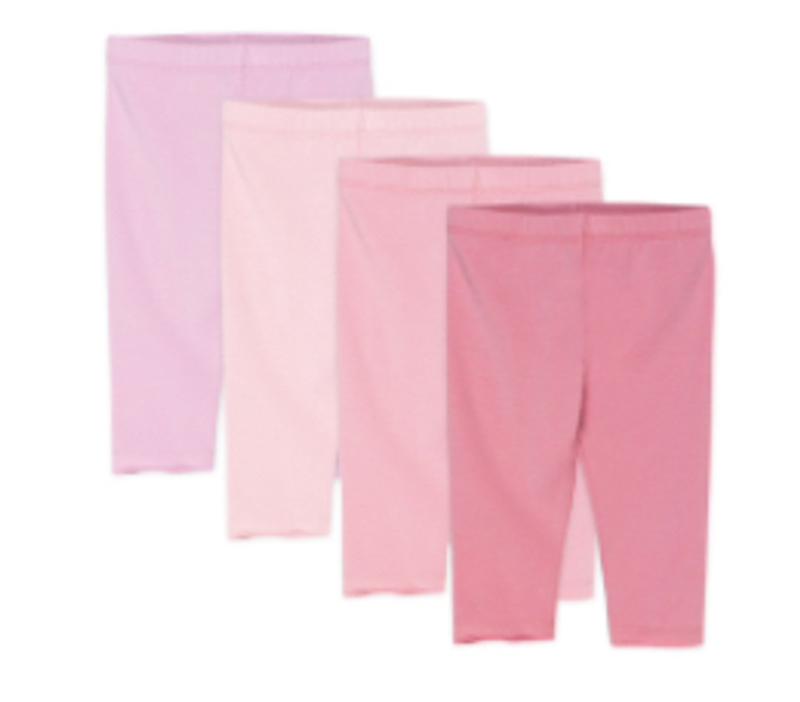 3-pack Cotton Leggings - Pink/floral - Kids