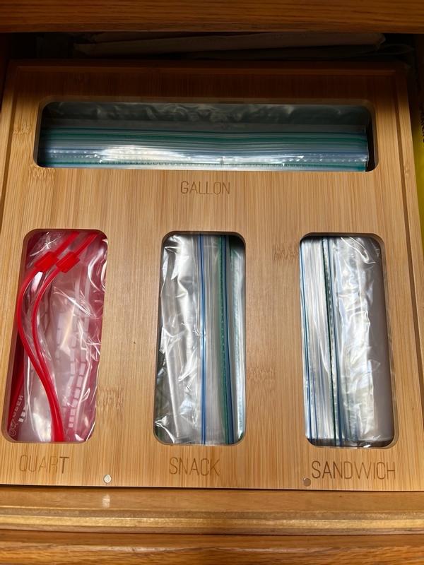 Honey Can Do Natural Bamboo Plastic Bag Organizer for Kitchen Drawer