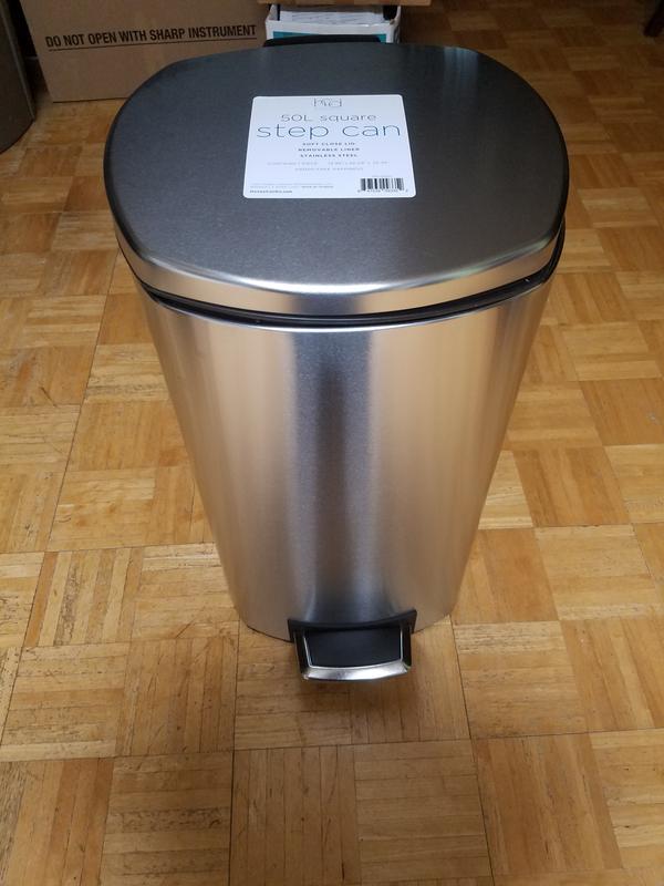Honey-Can-Do 50 Liter Large Stainless Steel Step Trash Can with Lid Silver  TRS-08993 - Best Buy