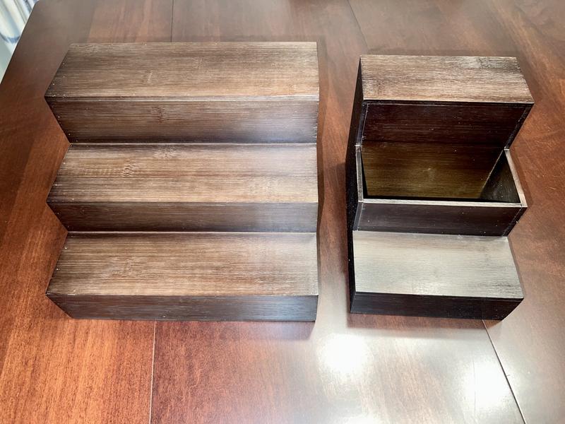 Honey-Can-Do Walnut Expandable Diagonal Bamboo Drawer Organizer