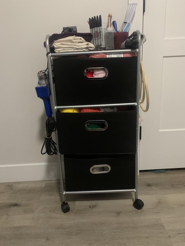 Large Black 8 Drawer Rolling Storage Cart – Community Furnishings
