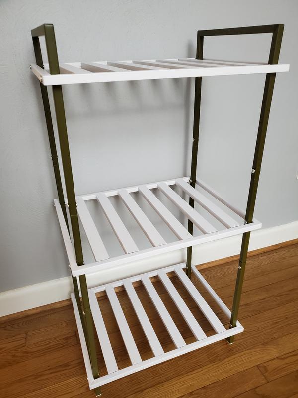 White Metal Collapsible Clothes Drying Rack