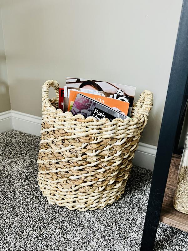 Chicgrowth Wicker Storage Basket, 3 Pack Woven Bin Baskets Set Nesting,  Beige