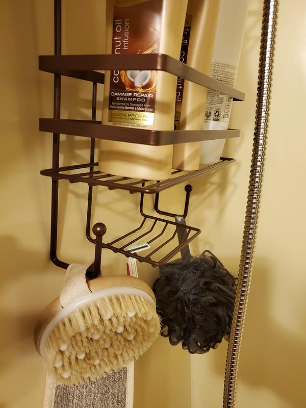 Dracelo Bronze Shower Caddy over Shower Head, Hanging Shower