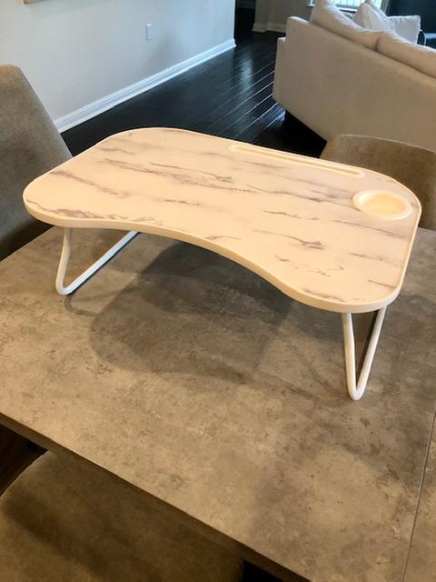 White/Faux Walnut Folding Lap Desk