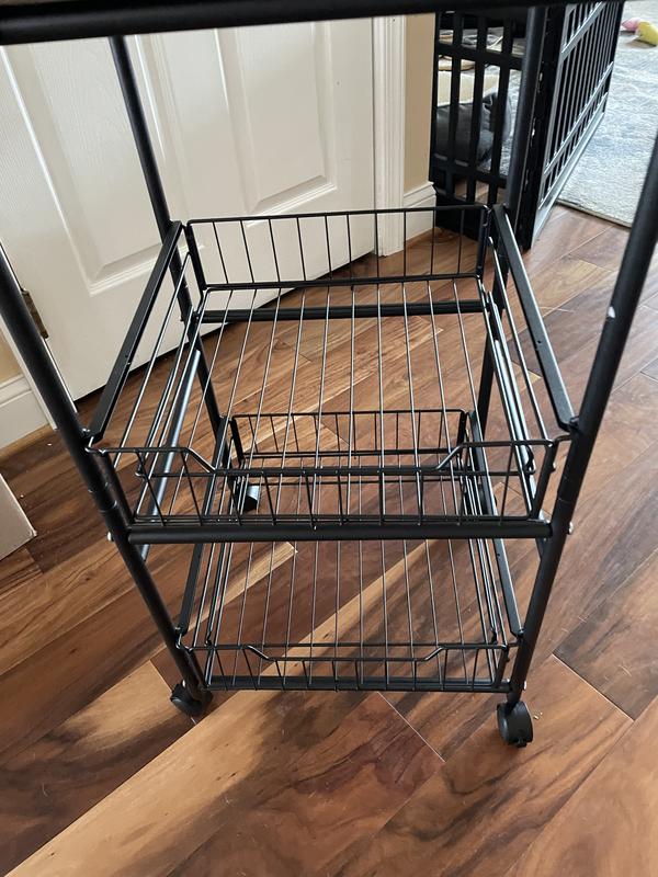 Honey Can Do Slim Rolling Wire Cart with 3 Baskets