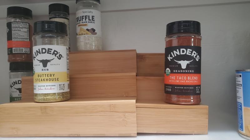 Honey-Can-Do Adjustable 3-Tier Bamboo Spice Rac k Organizer 