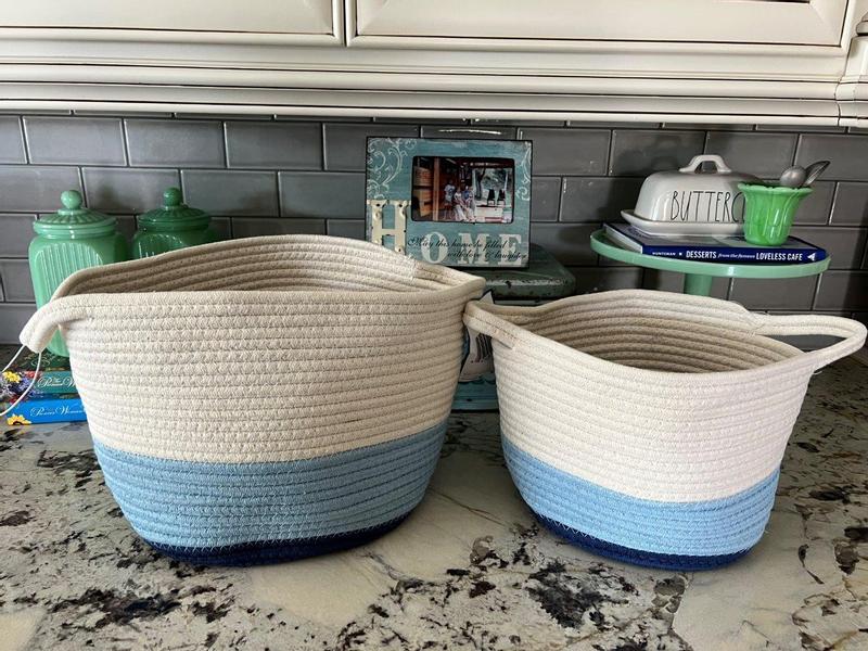 GRATIFYING HOME mini rope laundry storage COTTON basket woven bag