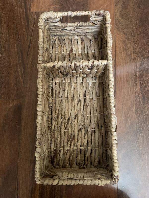 Honey-Can-Do Natural Wicker Multi-Purpose Baskets with Dividers (Set of 2)