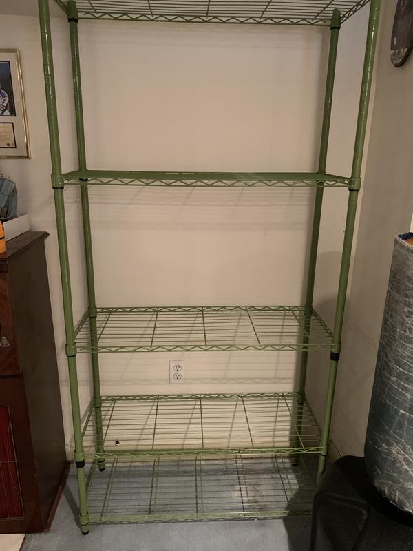 Olive 5-Tier Adjustable Metal Shelving Unit with 200-lb Shelf Capacity