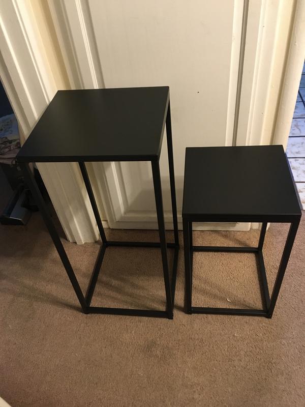 Black Square Nesting Side Tables (Set of 2)