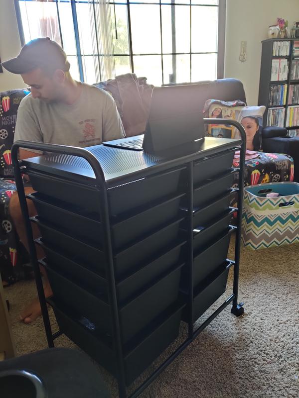 Honey-Can-Do 12 Drawer Rolling Storage Cart Black