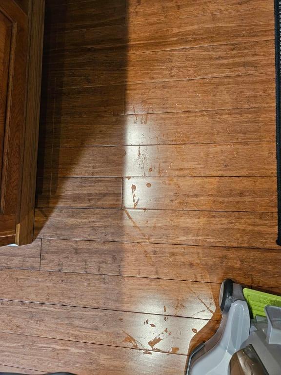 Water, water everywhere behind the unit while cleaning!