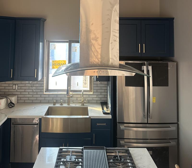 HAUSLANE 36 In. Convertible Insert Range Hood With Changeable LED 600 CFM Powerful Suction Baffle Filter In Stainless Steel IN-R100SS-36