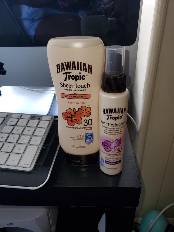 hawaiian tropic weightless face sunscreen review