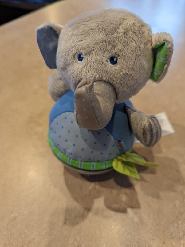HABA Roly Poly Elephant Soft Wobbling & Chiming Baby Toy Bed Bath