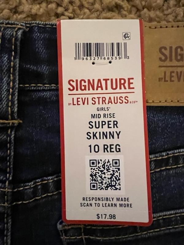 Signature Girls' Mid-Rise Super Skinny