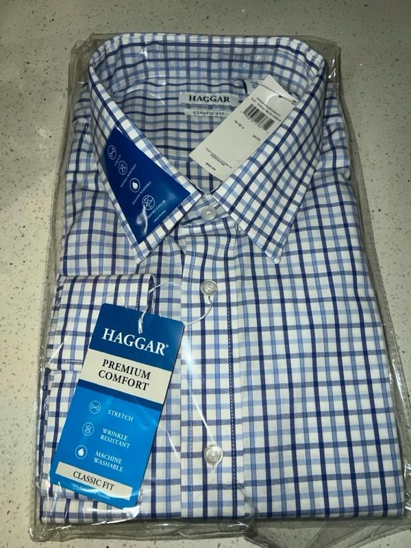 Premium Comfort Dress Shirt - Tonal Blue Check