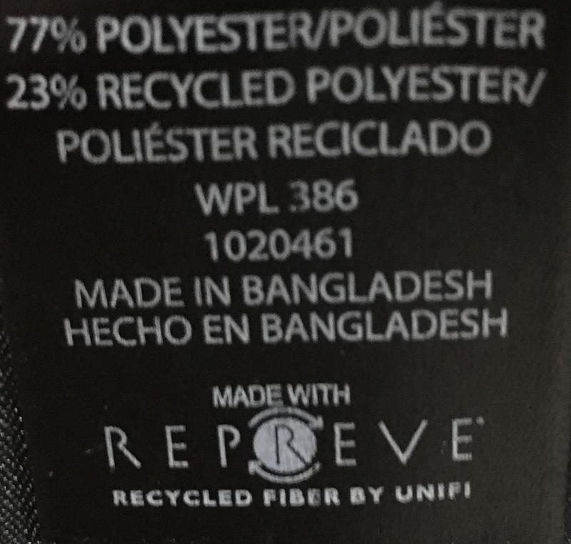 Repreve by UNIFI should be in all synthetic blends.