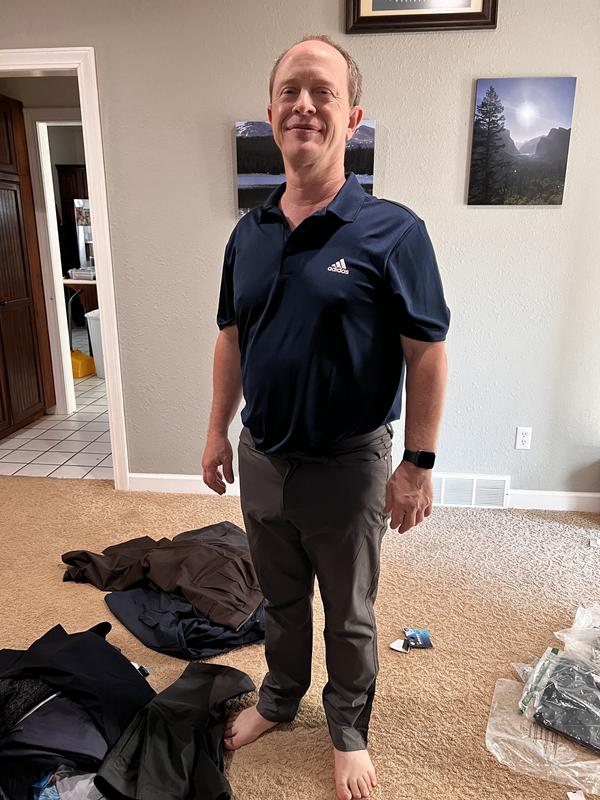 My husband sporting these pants