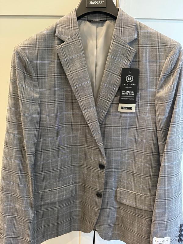 J.M. Haggar Large Plaid Windowpane Sport Coat J.M. Haggar Large Plaid Windowpane Sport Coat