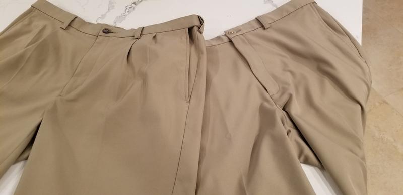 Tan on right and khaki on left