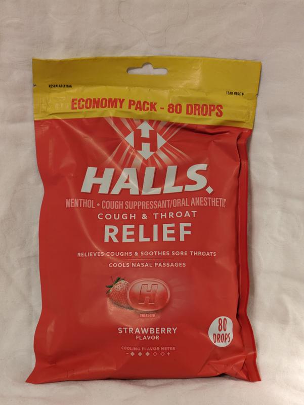Halls Strawberry Cough Drops Economy Bag, 80 Drops | Meijer