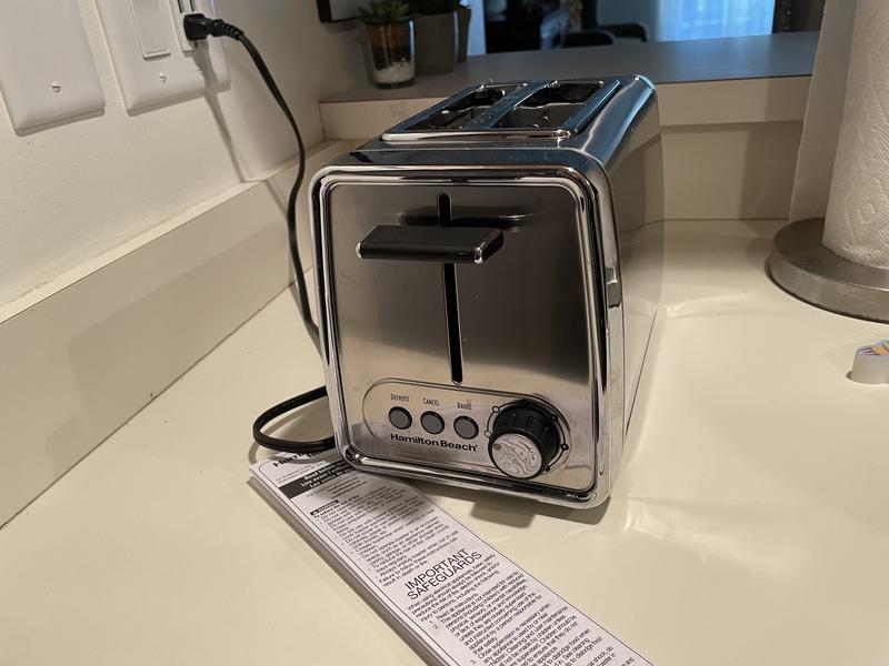 Hamilton beach modern chrome 2 slice toaster best sale