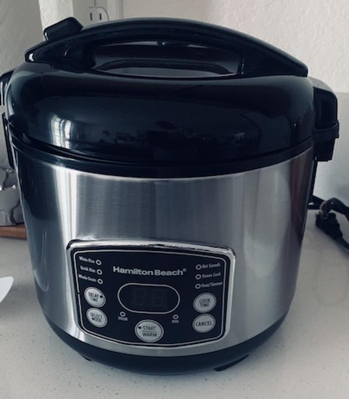  Hamilton Beach Digital Programmable Rice Cooker & Food Steamer,  14 Cups Cooked (7 Uncooked) With Steam & Rinse Basket, Stainless Steel  (37548): Home & Kitchen