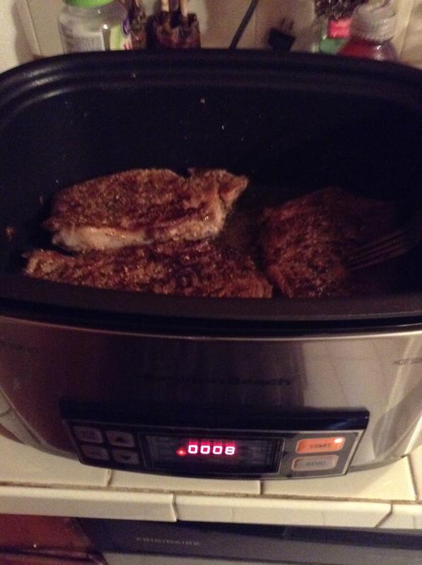 Searing steaks