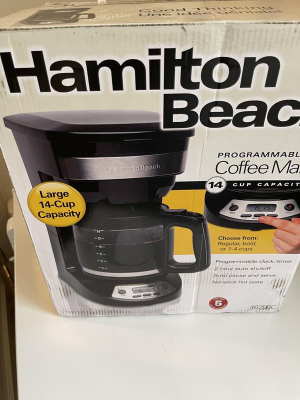 Hamilton Beach 14 Cup Programmable Coffee Maker, Black, 46295c