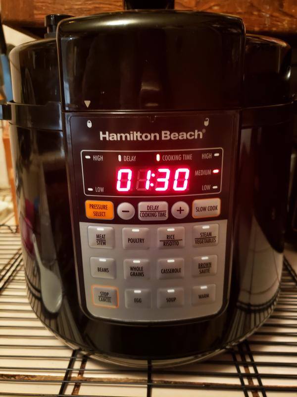 Manual Function with Timer Displayed on the Hamilton Beach Pressure Cooker