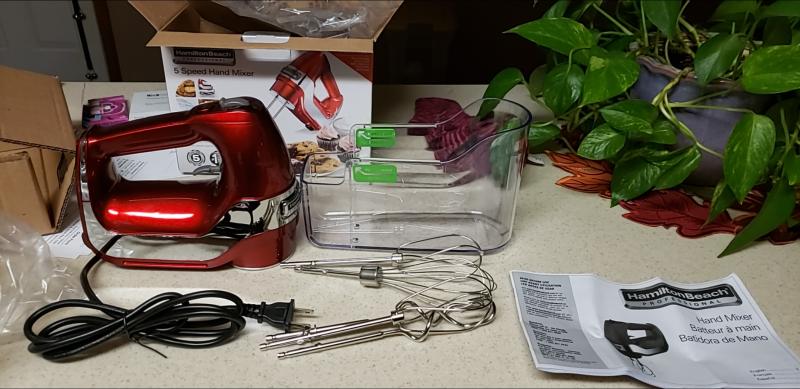 Hamilton Beach 24-in Cord 5-Speed Red Hand Mixer in the Hand Mixers  department at