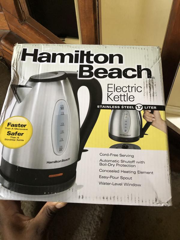 Hamilton Beach 1.7 L Black/Silver Electric Kettle