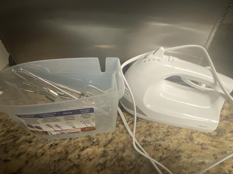 Before I figured out that the cord goes inside the storage container too!