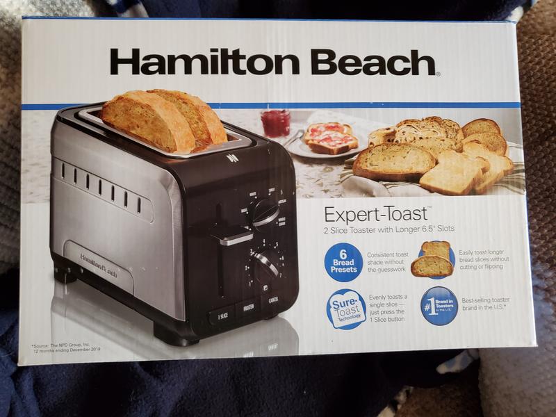 Hamilton Beach 2 Slice Brushed Stainless Steel Toaster with Sure-Toast Technology