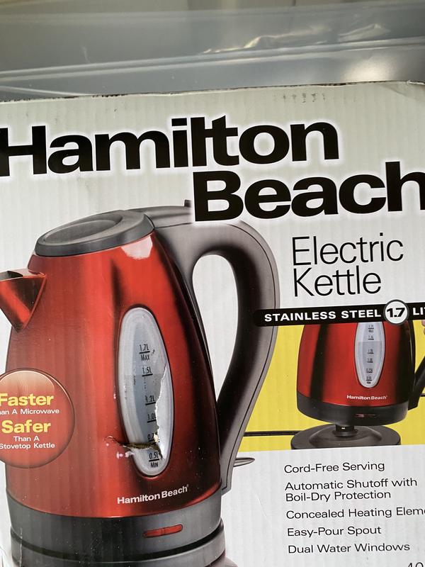 Hamilton Beach Commercial 1 liter Stainless Steel Hot Water Kettle - 7  3/4L x 6W x 8H