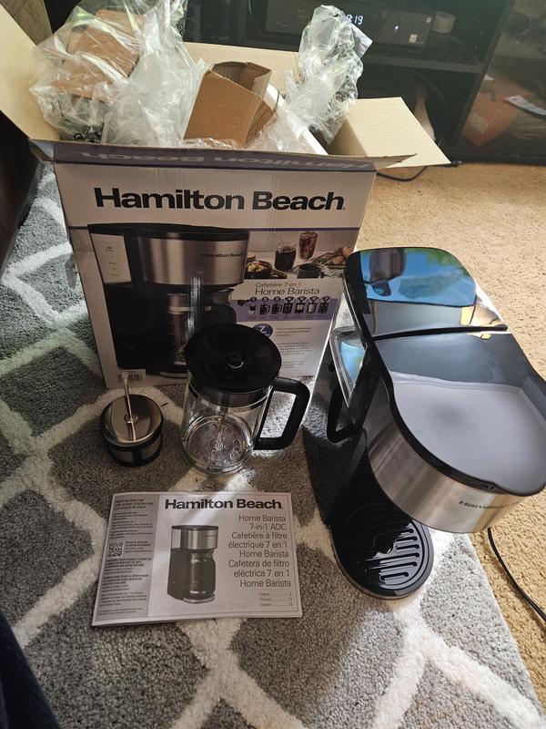  Hamilton Beach Home Barista 7-in-1 Coffee Maker with Seven Ways  to Brew, 6 Cup Carafe, Drip, Single Serve, French Press, Pour Over, Cold  Brew, Easy-Fill Reservoir, Black (46251): Home & Kitchen