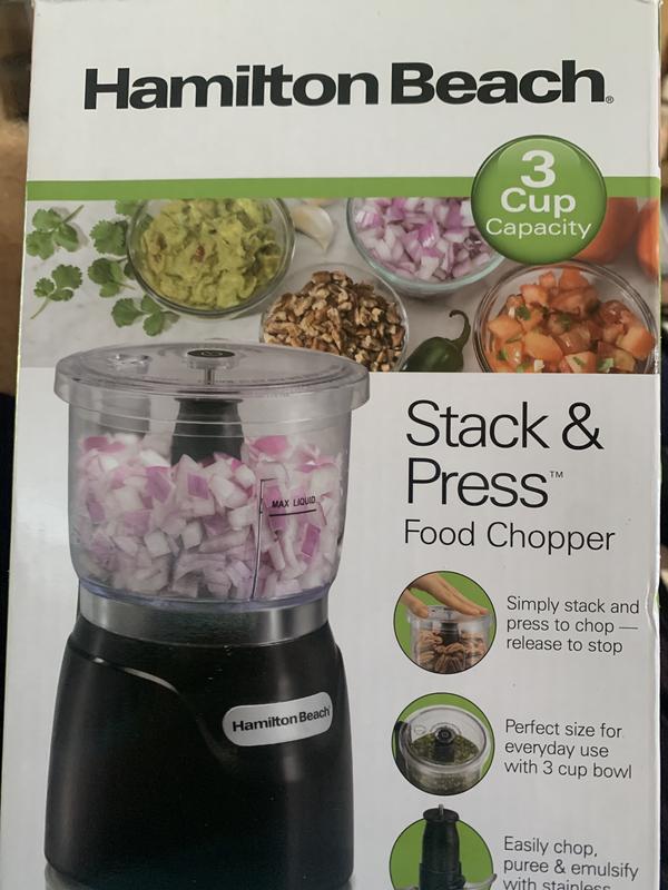 Hamilton Beach Gray Chopper Stack & Press Food Processor Mini 3