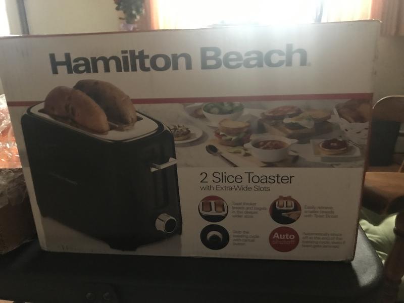 Hamilton Beach 2 Slice Toaster with Extra-Wide Slots Black 22217