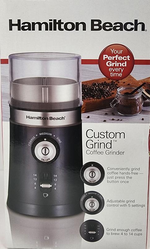 Hamilton Beach Electric Coffee Grinder for Beans, Spices and More, with  Multiple Grind Settings for up to 14 Cups, Removable Stainless Steel  Chamber