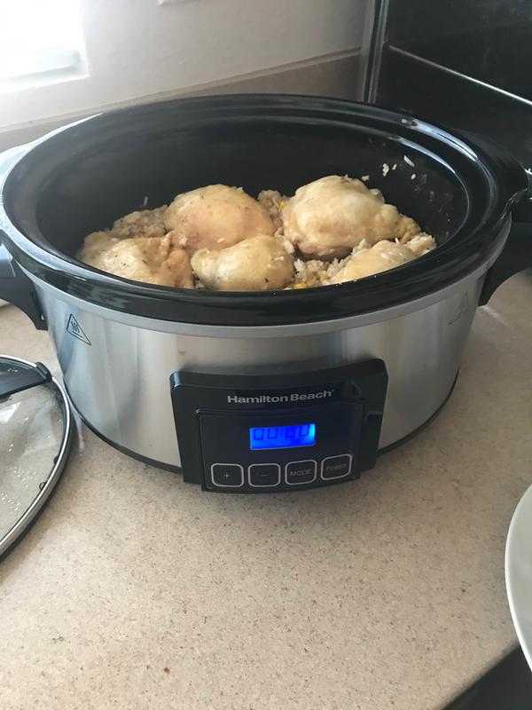 New crockpot with chicken and rice!